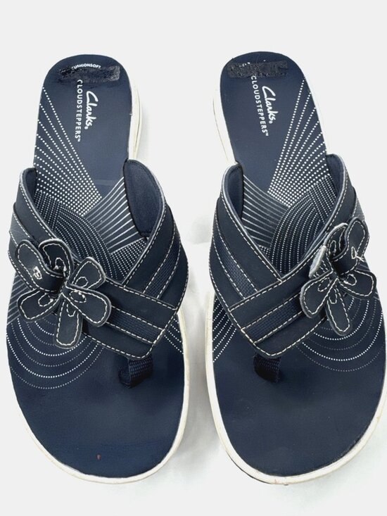 Clarks Shoes - Clarks Women's Brinkley Floral Sandals Womens 11 Cloudsteppers Blue Flower Beach